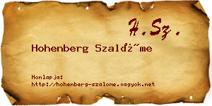 Hohenberg Szalóme névjegykártya